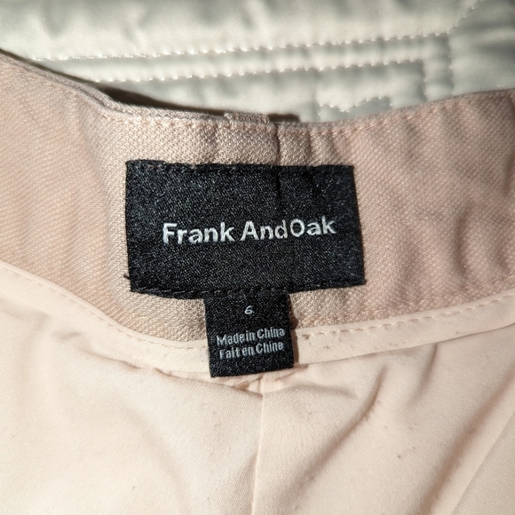 FRANK & OAK Big Cuff Linen Light Peach Trouser Pants Size 6 - Picture 9 of 13